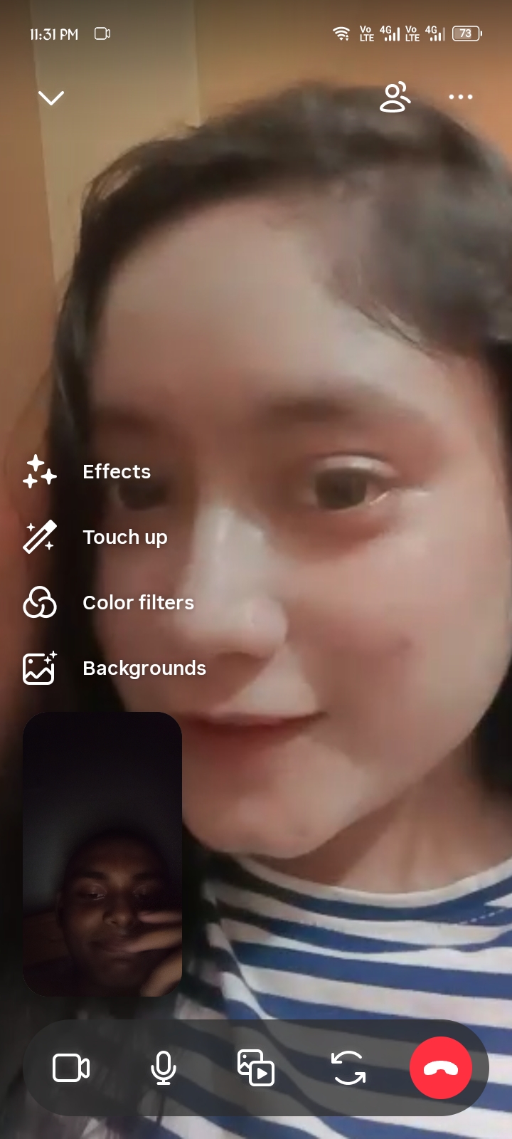 Video call screenshot